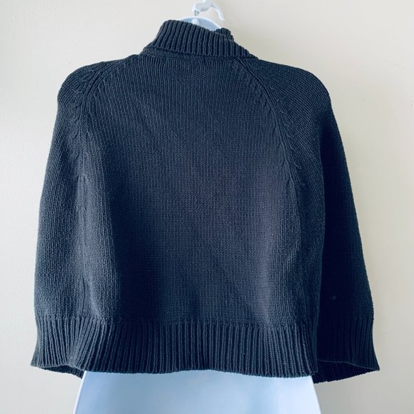 🇺🇸 MICHAEL KORS black knit cape size M - Picture 5 of 7